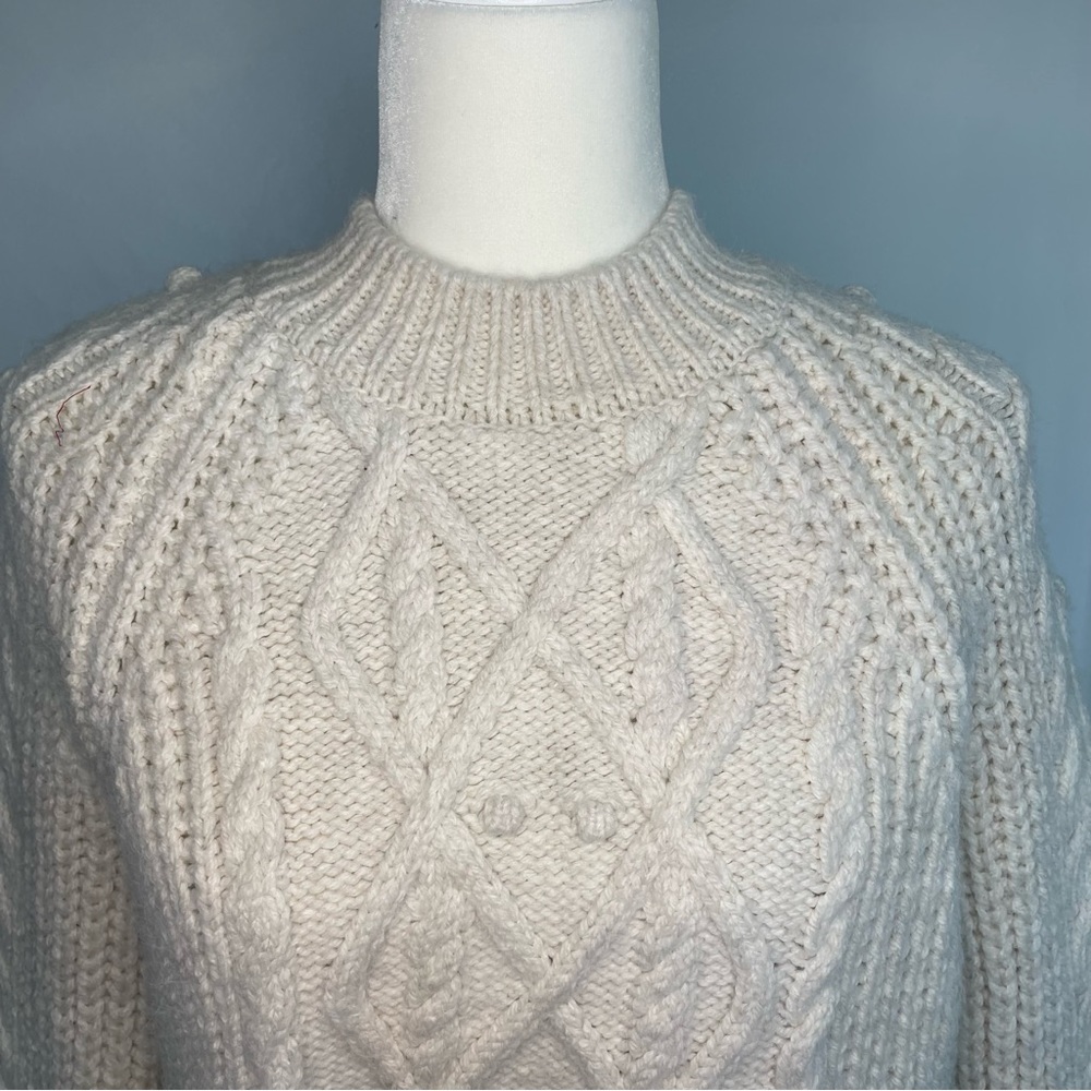 M&S sweater cream color chunky beautiful cable knit great condition size S